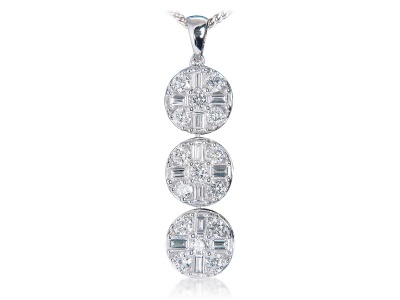 18ct White Gold Pendant with 1.00ct Diamonds