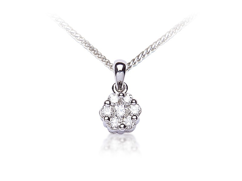 18ct White Gold Pendant with 0.50ct Diamonds.