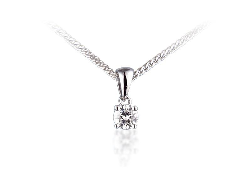 18ct White Gold Pendant with Brilliant Cut 0.25ct Diamond.