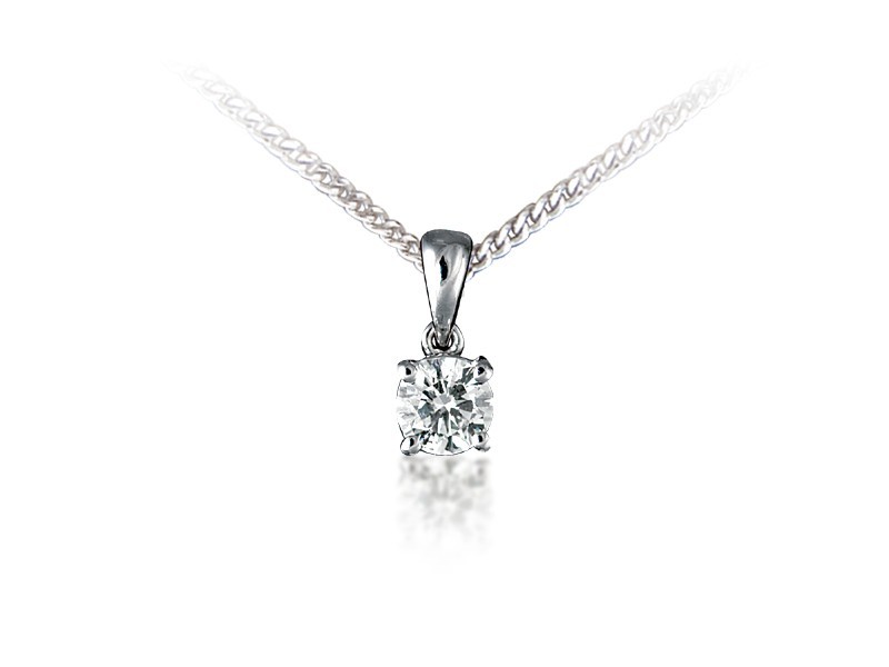 18ct White Gold Pendant with Brilliant Cut 0.33ct Diamond. 