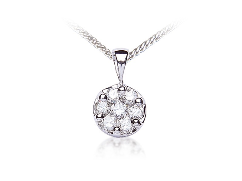 18ct White Gold Pendant with 1.00ct Diamonds. 