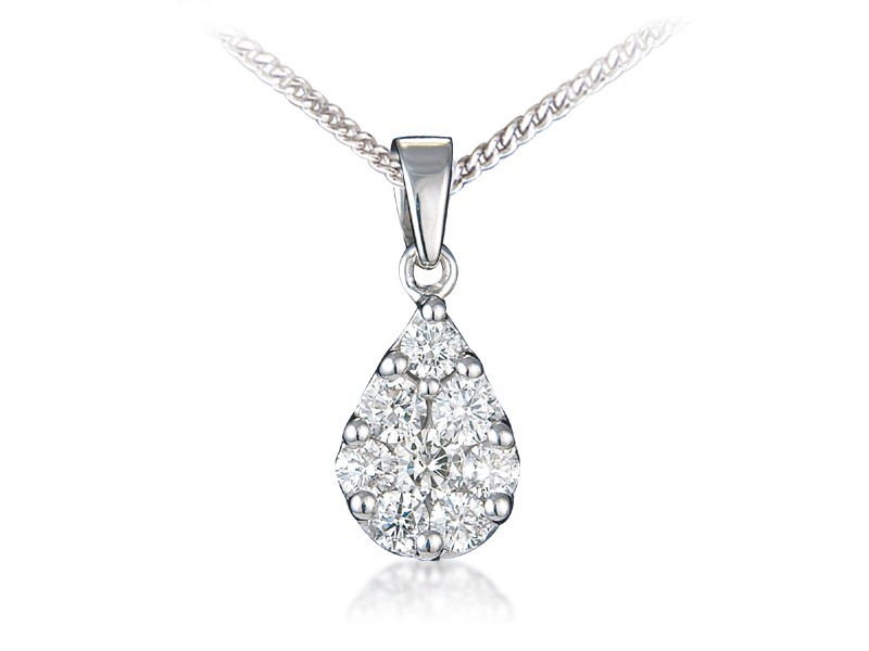 18ct White Gold Pendant with 0.90ct Diamonds. 