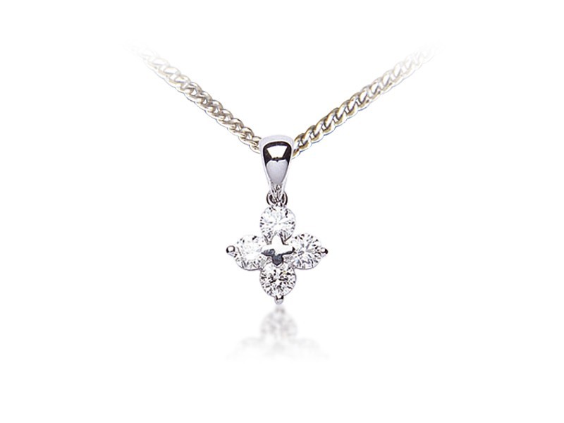 18ct White Gold Pendant with 0.40ct Diamonds. 