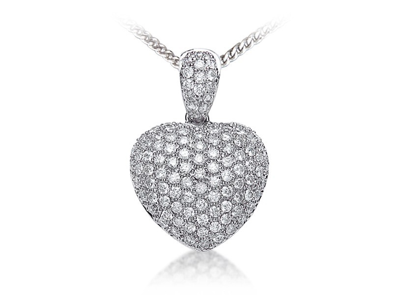 18ct White Gold Pendant with 1.45ct Diamonds. 