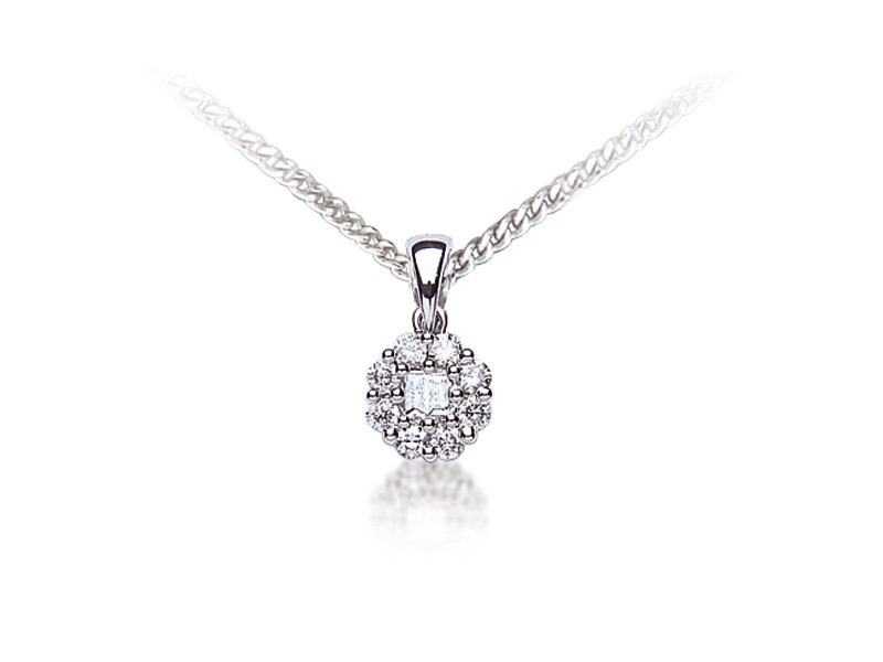 18ct White Gold Pendant with 0.25ct Diamonds.