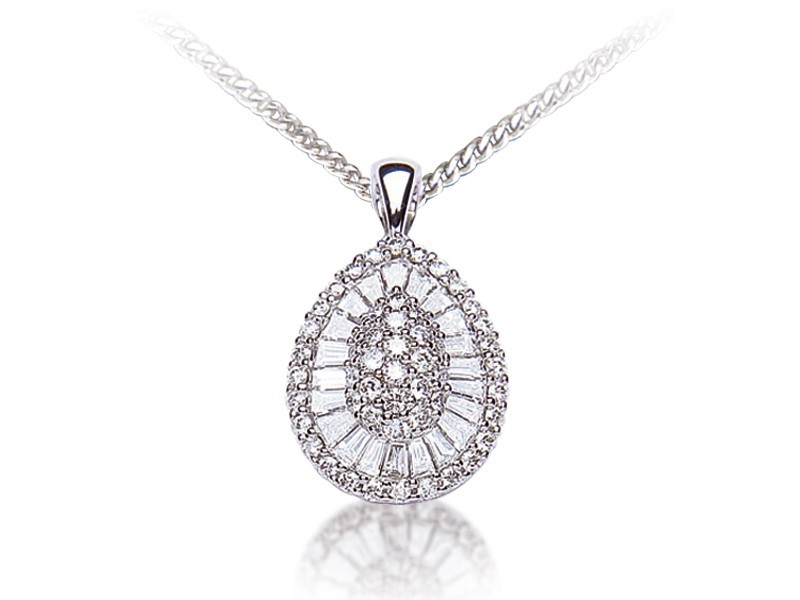 18ct White Gold Pendant with 1.00ct Diamonds. 