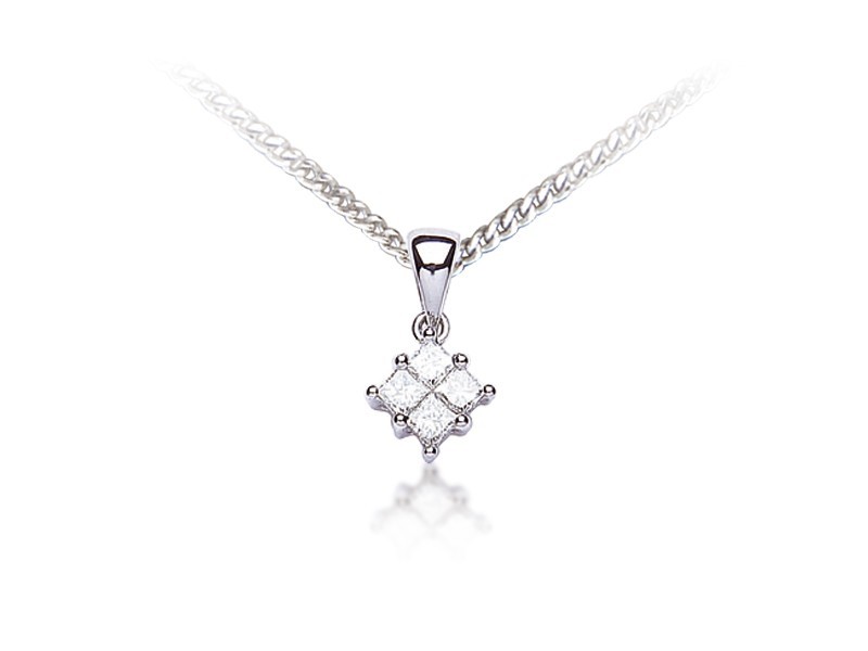 18ct White Gold Pendant with 0.25ct Diamonds. 