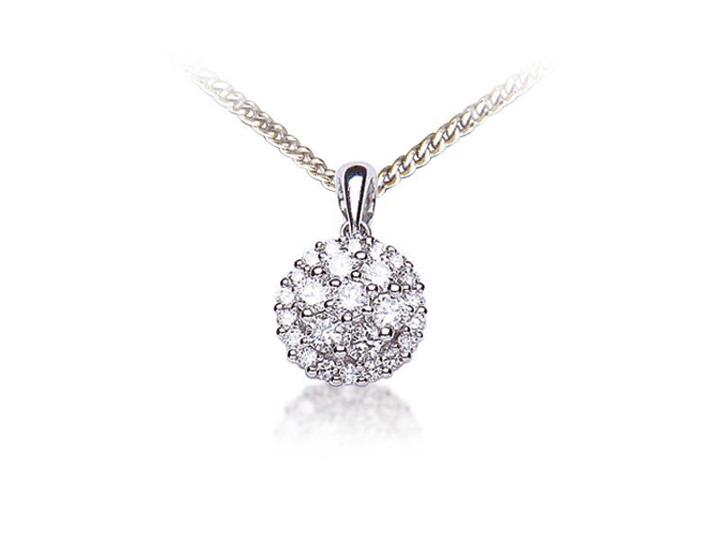 18ct White Gold Pendant with 0.50ct Diamonds.