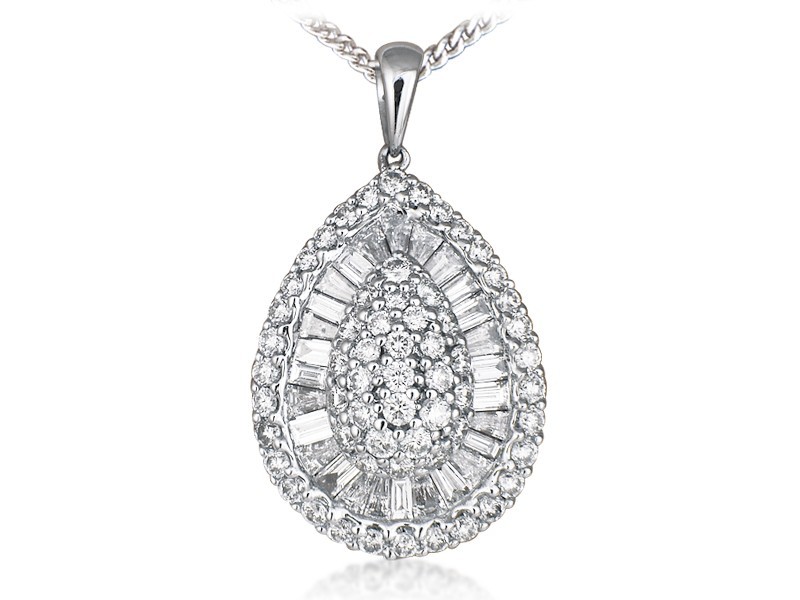 18ct White Gold Pendant with 2.00ct Diamonds. 