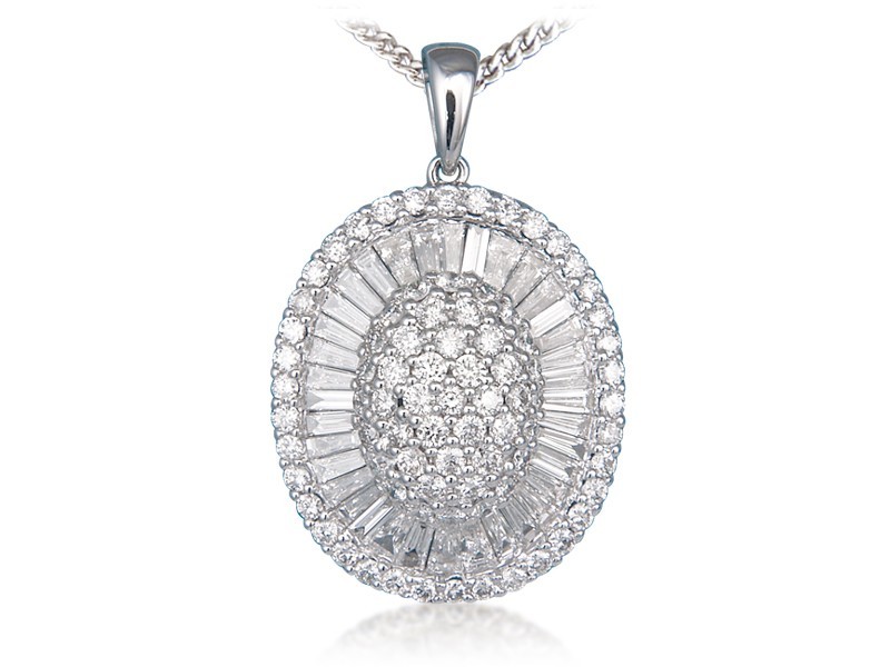 18ct White Gold Pendant with 2.00ct Diamonds.