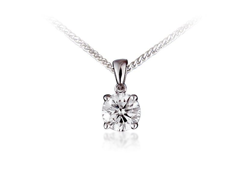 18ct White Gold Pendant with Brilliant Cut 1.00ct Diamond. 