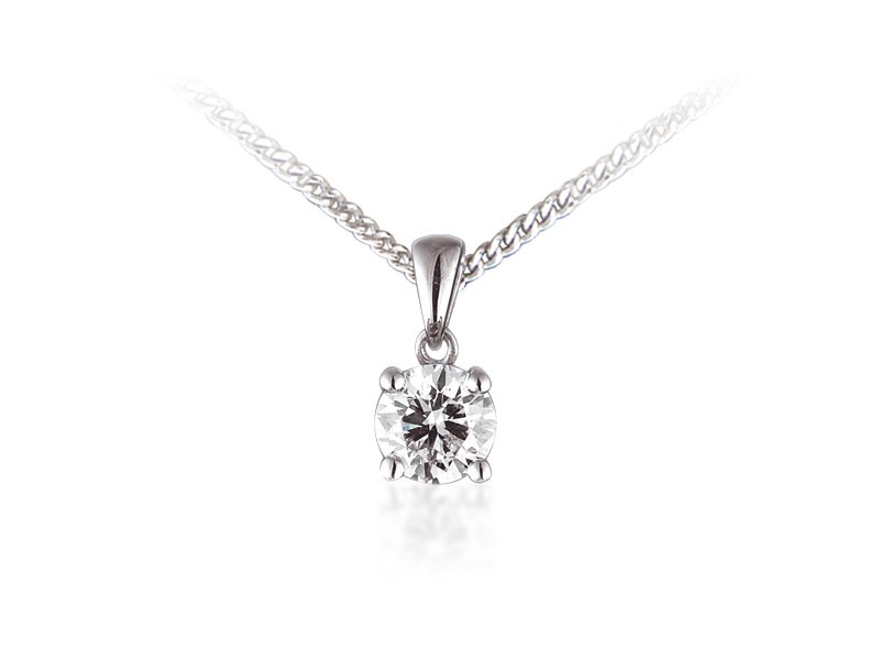 18ct White Gold Pendant with Brilliant Cut 0.75ct Diamonds. 