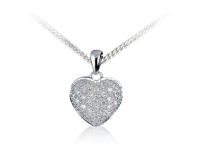 18ct White Gold Pendant with 0.20ct Diamonds. 