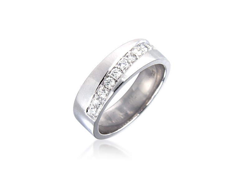 18ct White Gold & 0.33ct Diamonds 5mm Wedding Ring