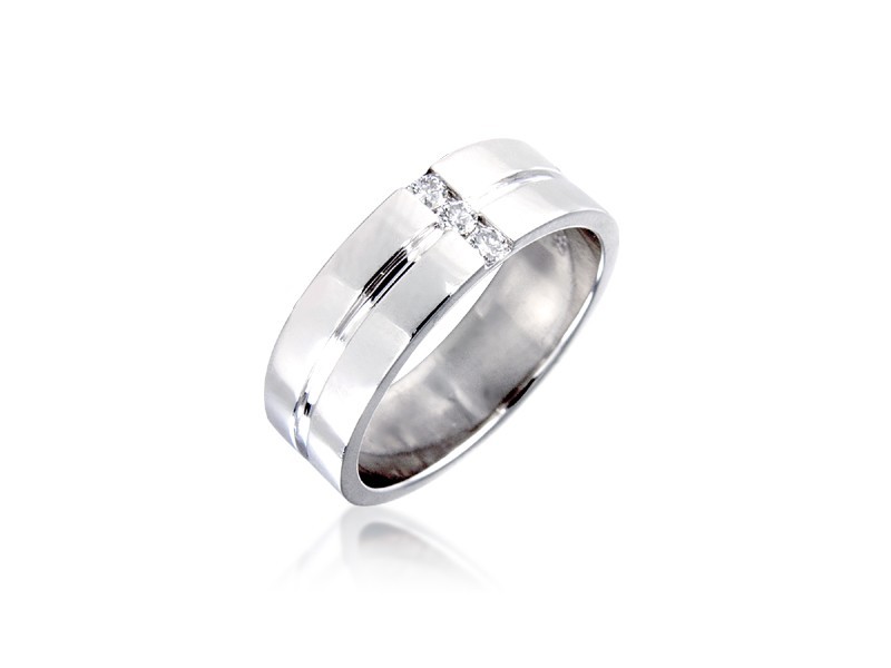 18ct White Gold & 0.10ct Diamonds 6mm Wedding Ring