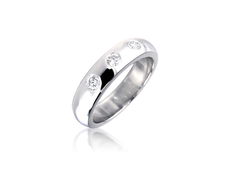 18ct White Gold & 0.25ct Diamonds 4mm Wedding Ring