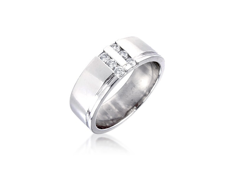 18ct White Gold & 0.20ct Diamonds 6mm Wedding Ring