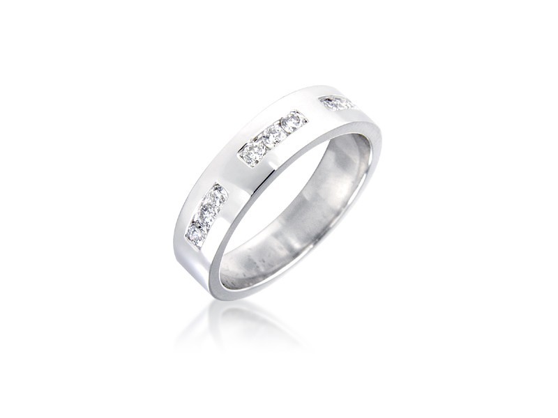 18ct White Gold & 0.25ct Diamonds 4mm Wedding Ring