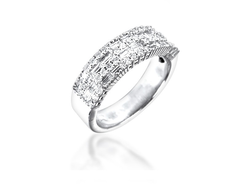 18ct White Gold & 0.80ct Diamonds Wedding Ring