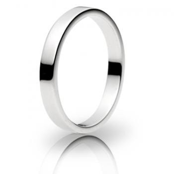 18ct White Gold 3mm Flat Shape Wedding Band 4.2gms