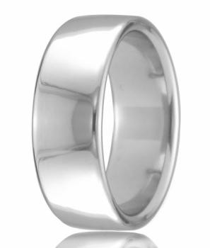 18ct White Gold 8mm Court Wedding Band 14.4gms