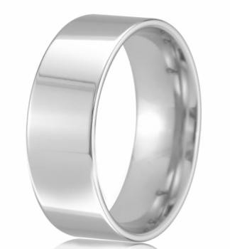 18ct White Gold 8mm Easy Fit Wedding Band 14.4gms