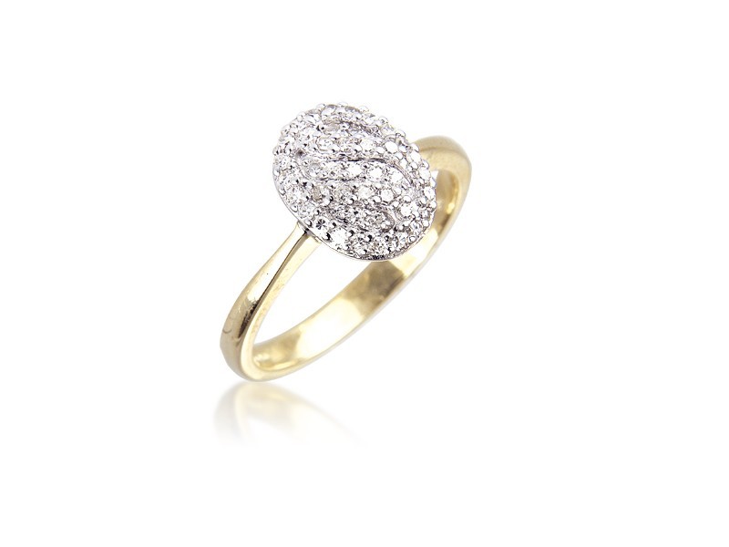 9ct Yellow & White Gold ring with 0.20ct Diamonds in white gold mount. 