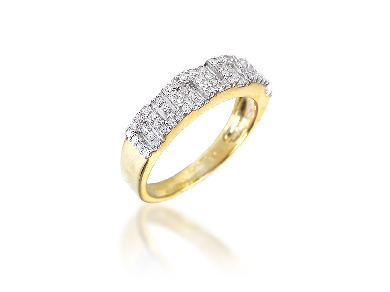 9ct Yellow & White Gold Eternity Ring with 0.25ct Diamonds in white gold mount.