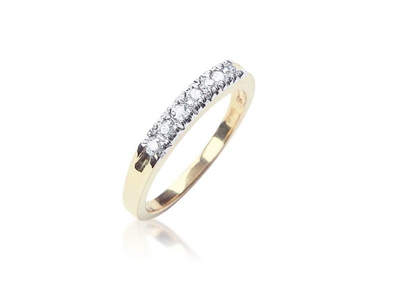 9ct Yellow Gold Eternity Ring  with 0.25ct Diamonds in white gold mount.