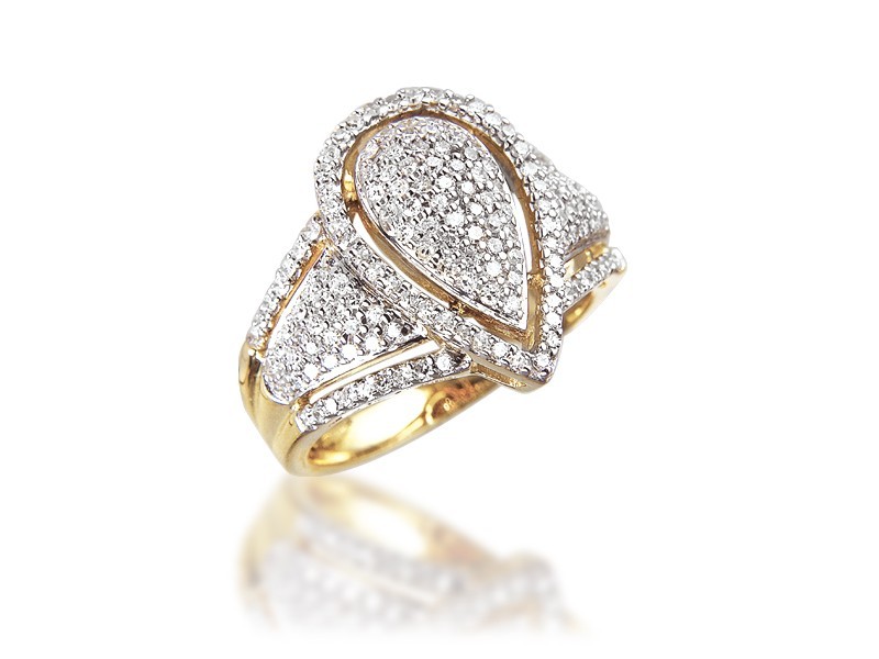 9ct Yellow & White Gold Mens Ring with 0.65ct Diamonds.