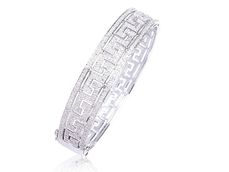 9ct White Gold & 1.00ct Diamonds Bangle