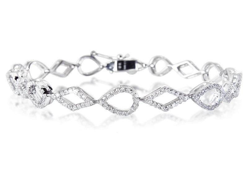 9ct White Gold & 1.40ct Diamonds Bracelet