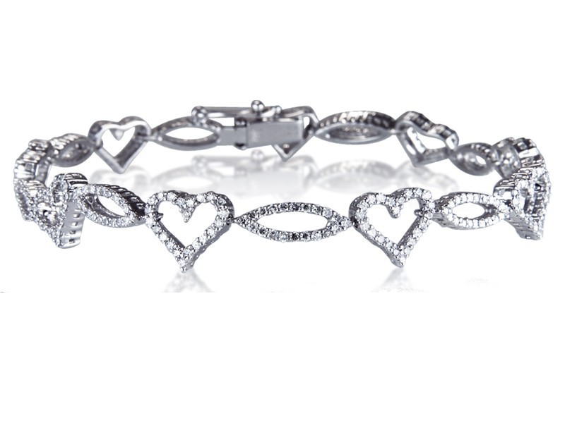 9ct White Gold & 1.60ct Diamonds Bracelet