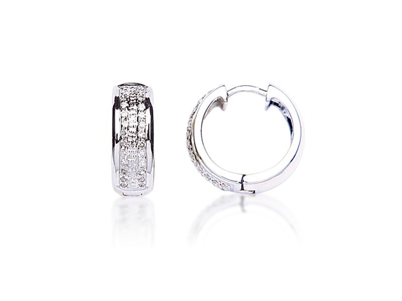 9ct White Gold 0.25ct Diamond Hoop Earrings