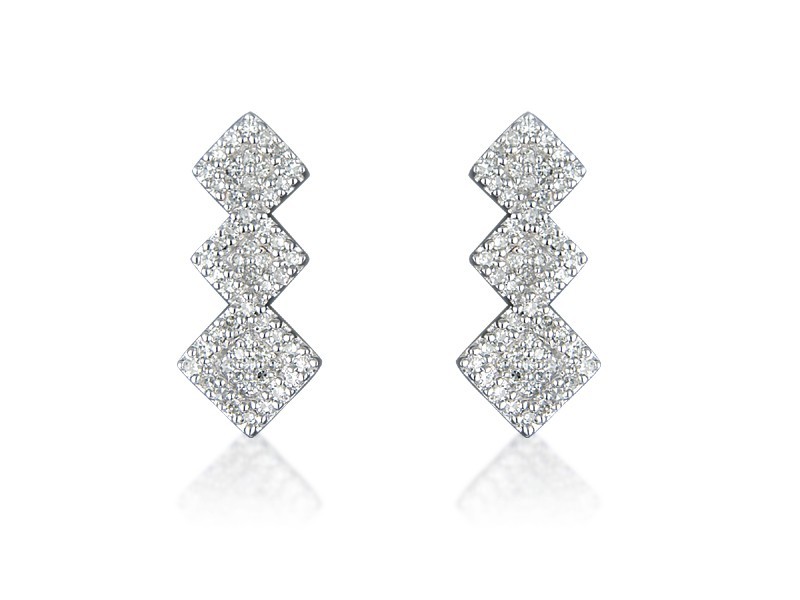 9ct White Gold 0.30ct Diamond Drop Earrings