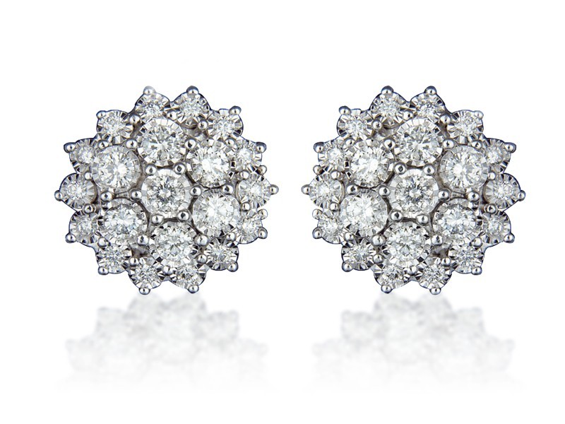 9ct White Gold 2.00ct Diamond Stud Earrings