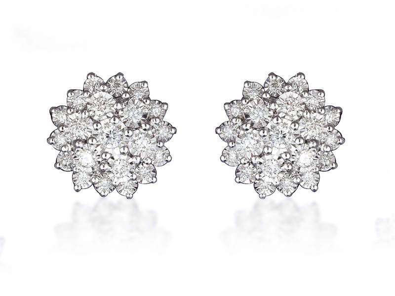 9ct White Gold 1.00ct Diamond Stud Earrings