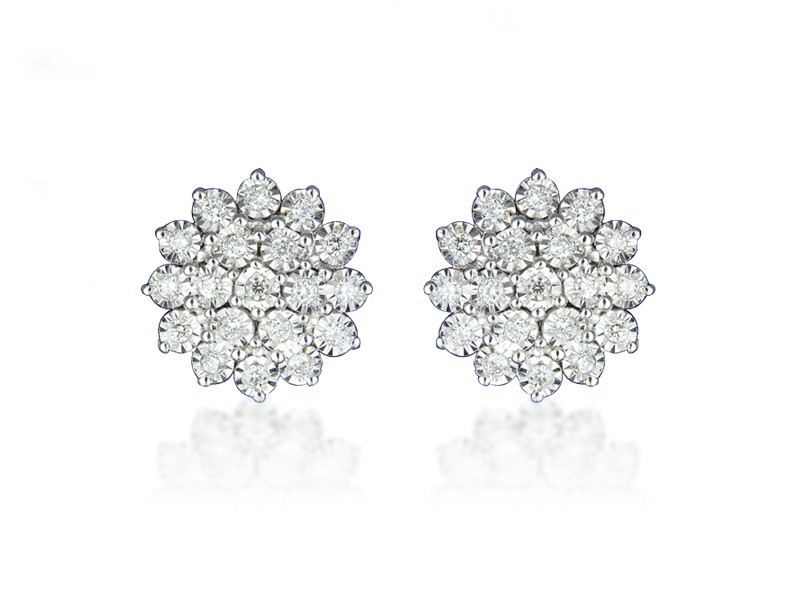 9ct White Gold 0.50ct Diamond Stud Earrings