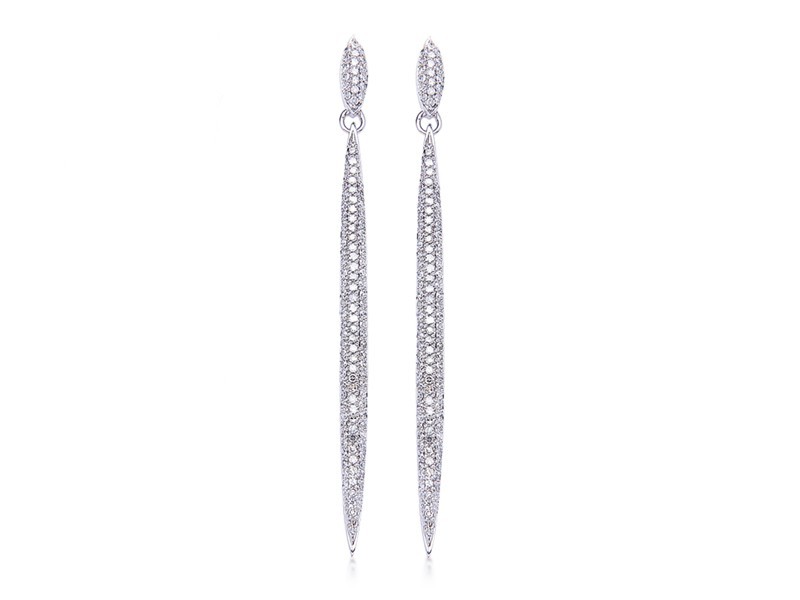 9ct White Gold 1.00ct Diamond Drop Earrings