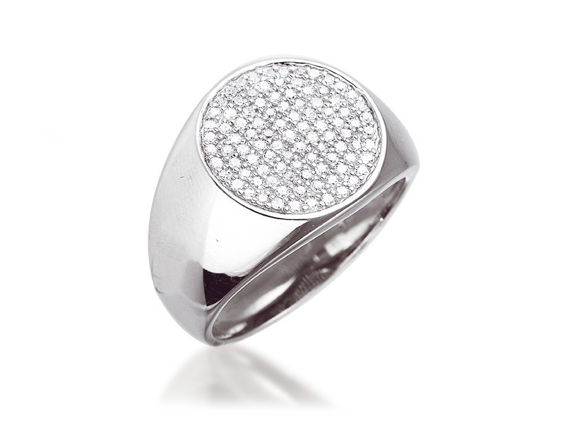 9ct White Gold Mens Ring with 0.40ct Diamonds.