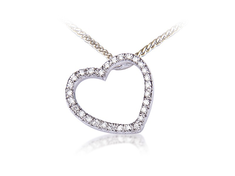 9ct White Gold Pendant with 0.25ct Diamonds. 