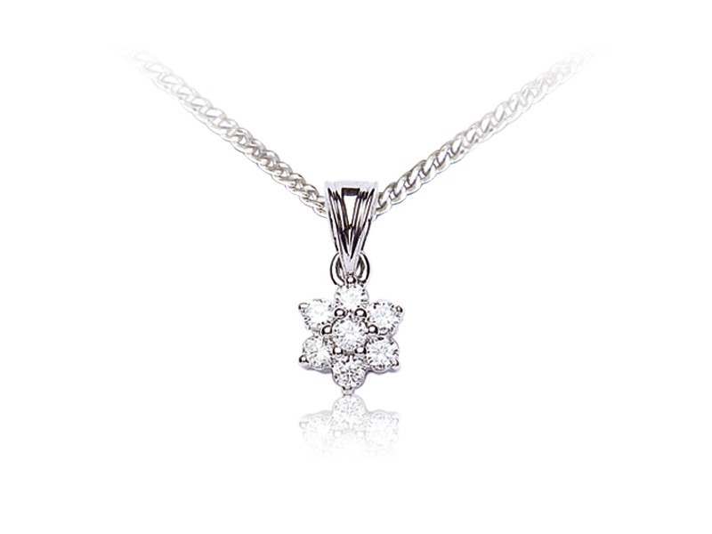 9ct White Gold Pendant with 0.25ct Diamonds. 