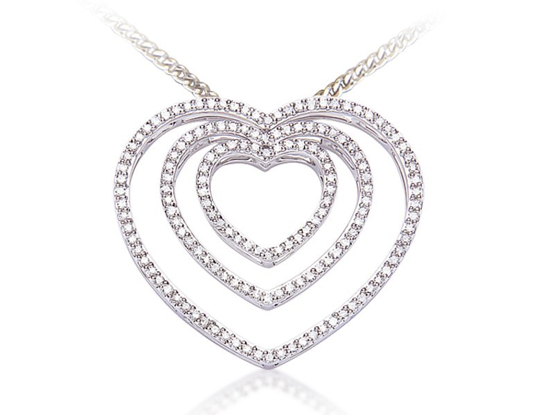 9ct White Gold Pendant with 0.68ct Diamonds. 