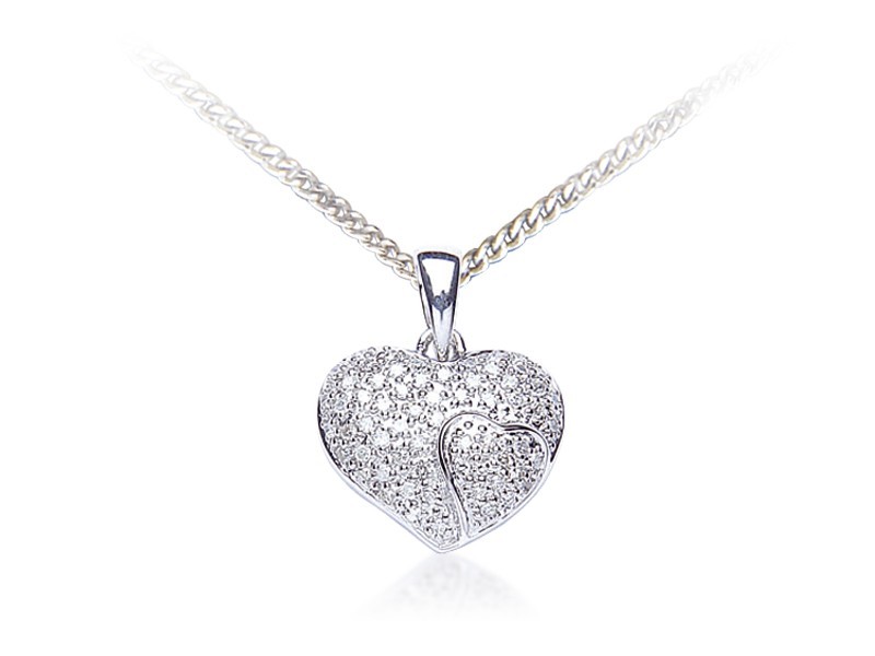 9ct White Gold Pendant with 0.25ct Diamonds. 