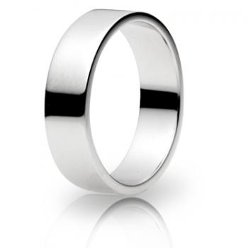 9ct White Gold 6mm Flat Shape Wedding Band 7.6gms