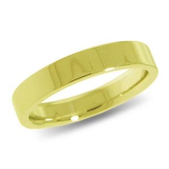 9ct Yellow Gold 4mm Flat Shaped Wedding Band 4.10gms 