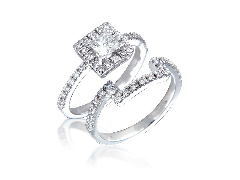 Platinum 0.90ct Diamonds Bridal Set