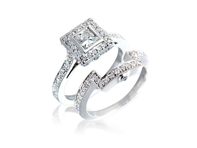 Platinum 1.10ct Diamonds Bridal Set