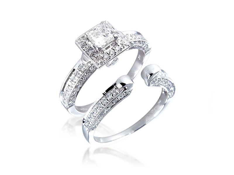 Platinum 1.10ct Diamonds Bridal Set