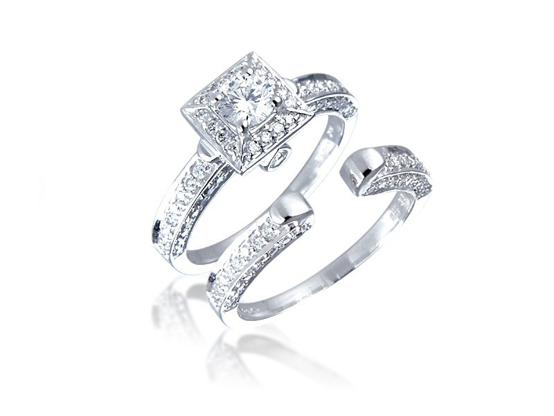 Platinum 1.00ct Diamonds Bridal Set